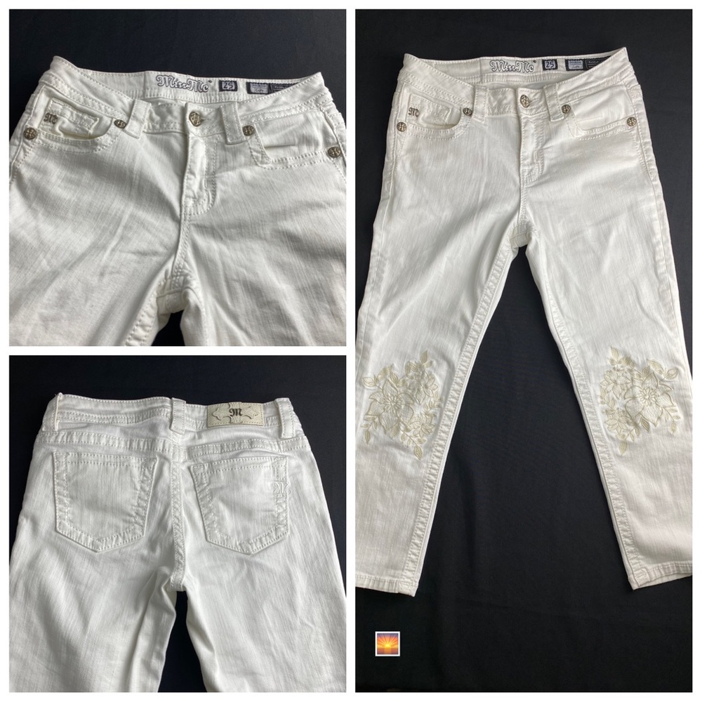 Miss Me Capri Jeans Floral Embroidered Size 25